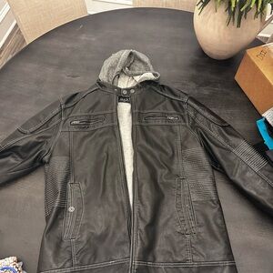 Buckle Black coat/ sweater combo.